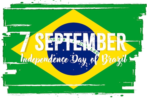 7 сентября День независимости Бразилии баннер с гранж щеткой