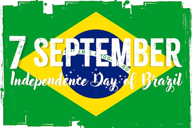 7 September Independence Day of Brazil banner with grunge brush