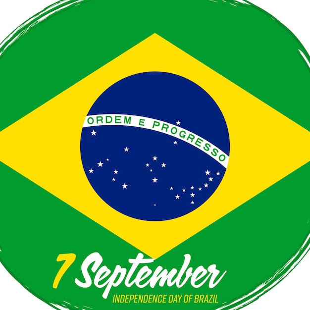 7 сентября День независимости Бразилии баннер с гранж щеткой
