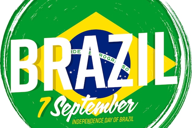 7 September Independence Day of Brazil banner with grunge brush