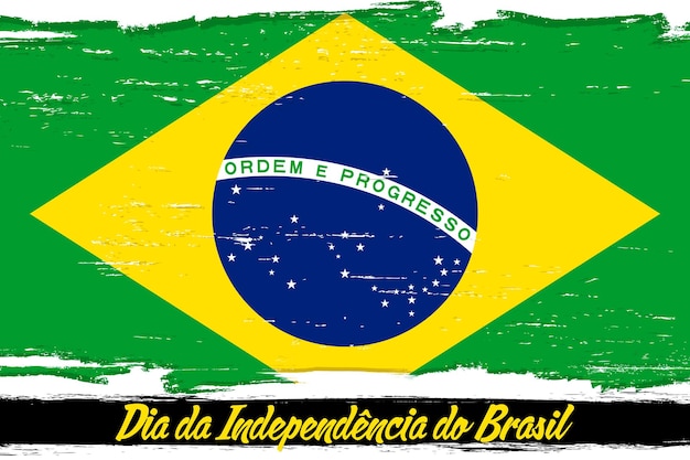 7 september Onafhankelijkheidsdag van Brazilië banner met grunge penseel