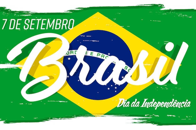 7 september Onafhankelijkheidsdag van Brazilië banner met grunge penseel