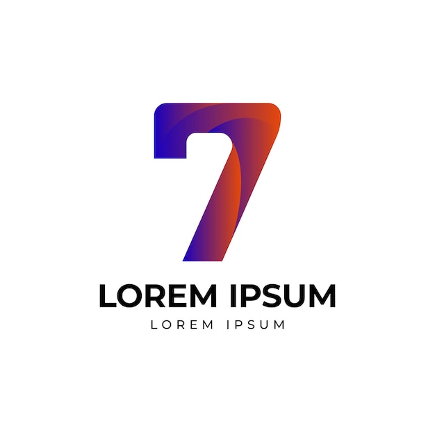 7 Seven Number logo icon colorful gradient illustration