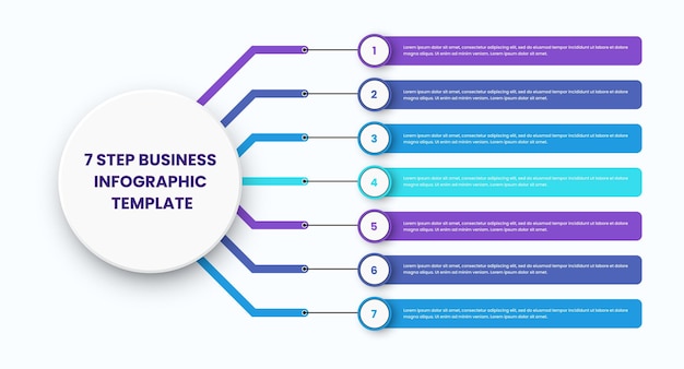 7 stappen business infographic sjabloon vectorafbeelding