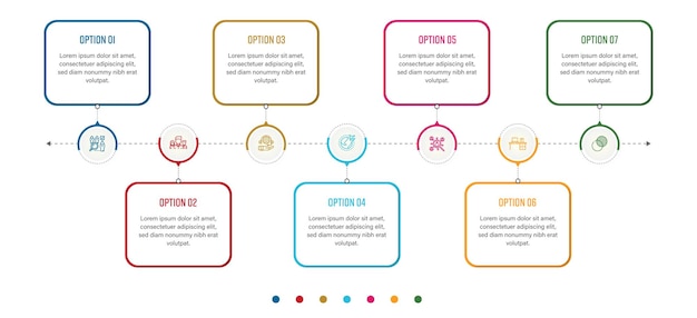 Vettore infografica dei 7 passaggi