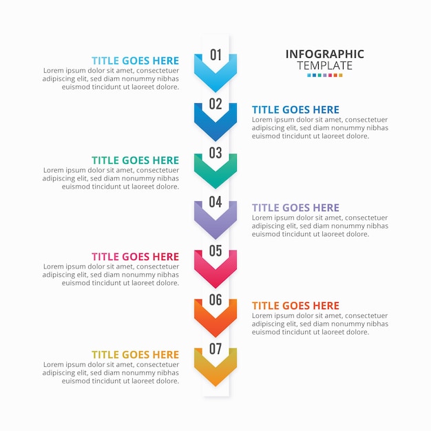 7 Steps Options Timeline Business Infographic Template Design