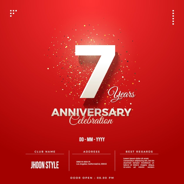 Sfondo di invito per l'anniversario di 7 anni