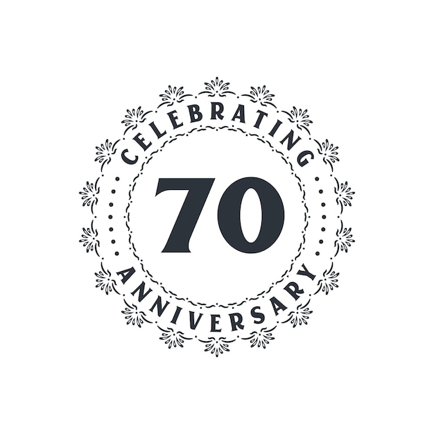 70 anniversary celebration Greetings card for 70 years anniversary