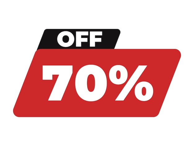 70 off frame with red background on white background Icon of discounts promotions sales