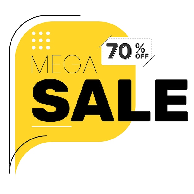 70 di sconto sconto offerta metà prezzo super risparmio promozione sconto speciale banner quadrato giallo