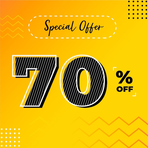 70 percent special offer sale banner