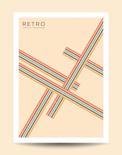 Vector 70's abstract retro line style aesthetic decoration poster