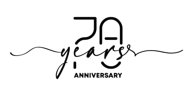 70 years anniversary emblem. Anniversary badge or label. 70th celebration and congratulation design element. One line style. Vector EPS 10. Isolated on background.