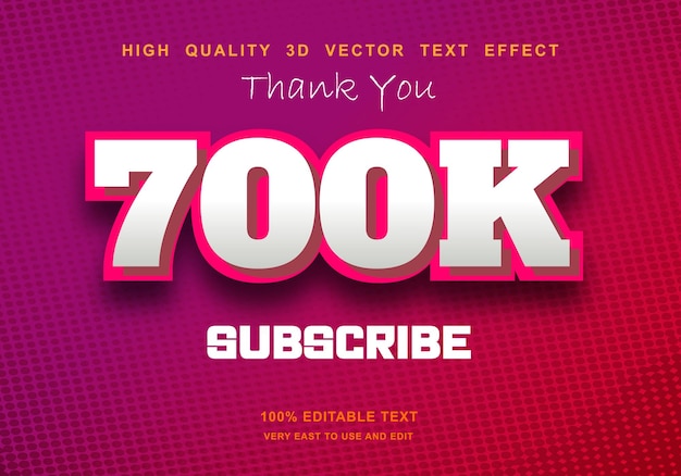 700 k bewerkbaar teksteffect Premium Vector