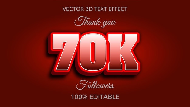 70k 3d-teksteffect creatief ontwerp