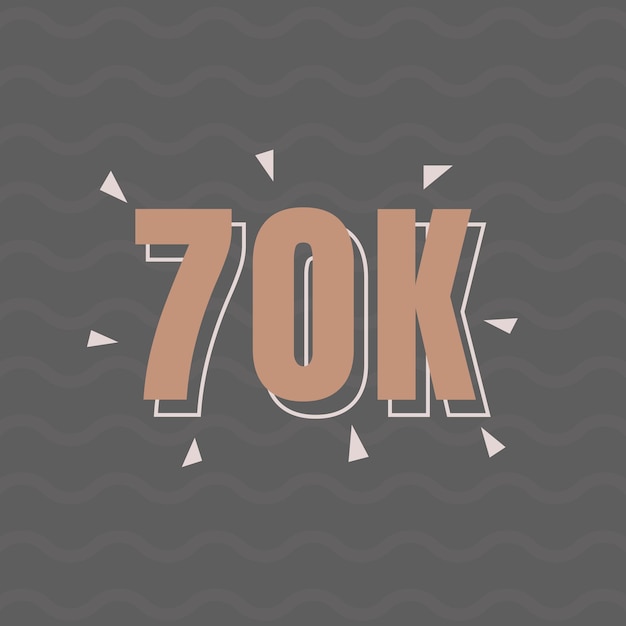 Vector 70k followers memphis template