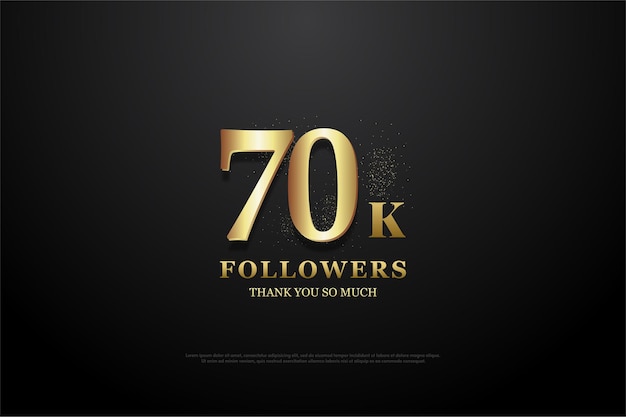 70k followers with bright gold numbers