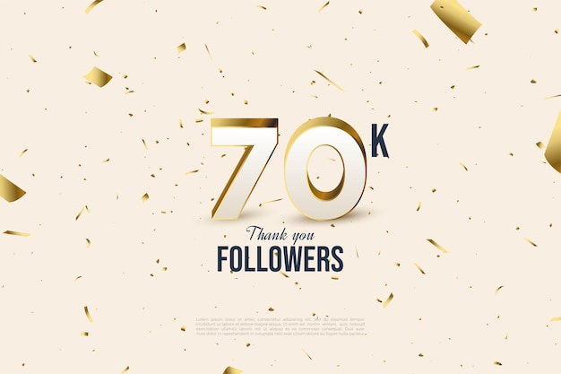 70k follower con numeri 3d realistici.