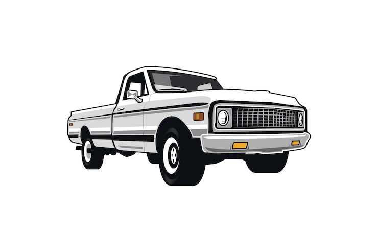 Vector 70s classic truck logo classic truck service logo icon vector illustration