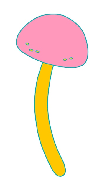 70s retro hippie magic mushroom. Vector illustration