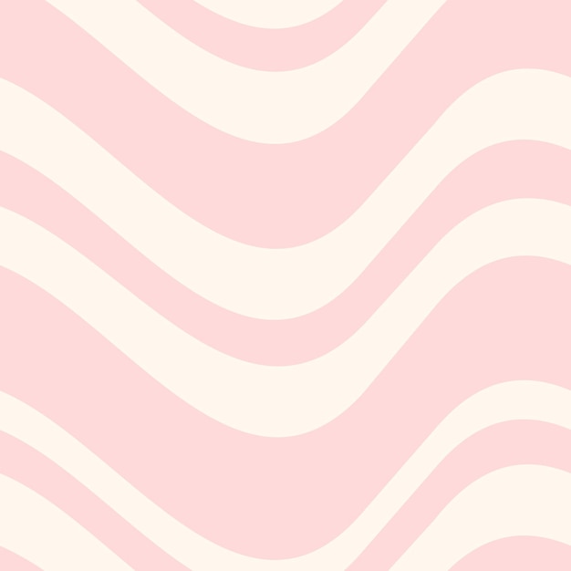 70 年代の抽象的な波とシームレスなベクトル パターン 波線とサイケデリックなパステル背景