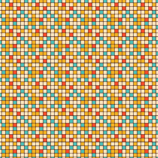 Vector 70s style retro groovy mosaic pattern vintage background
