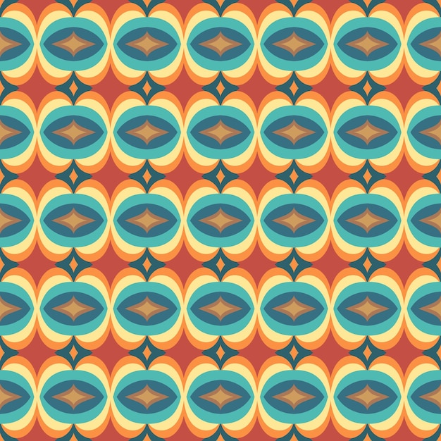 Vector 70s style retro wallpaper pattern