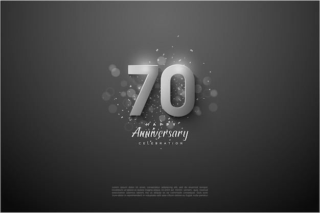 Banner del 70° anniversario con concetto di colore scuro.