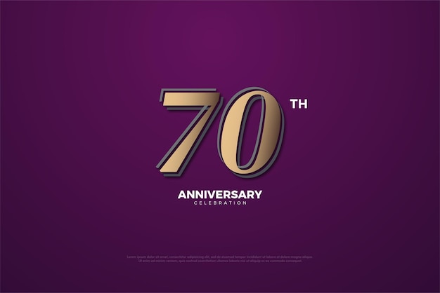 미묘한 보라색 배경의 70주년.