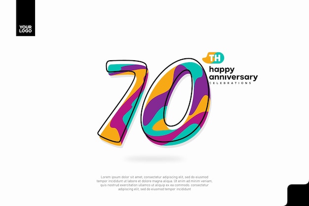 70th colorful happy Anniversary celebration