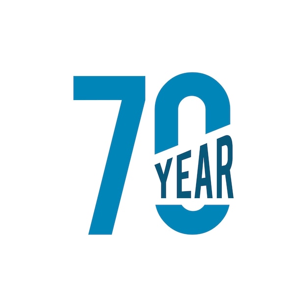 Vettore 70 anni di celebrazione del logo dell'anniversario