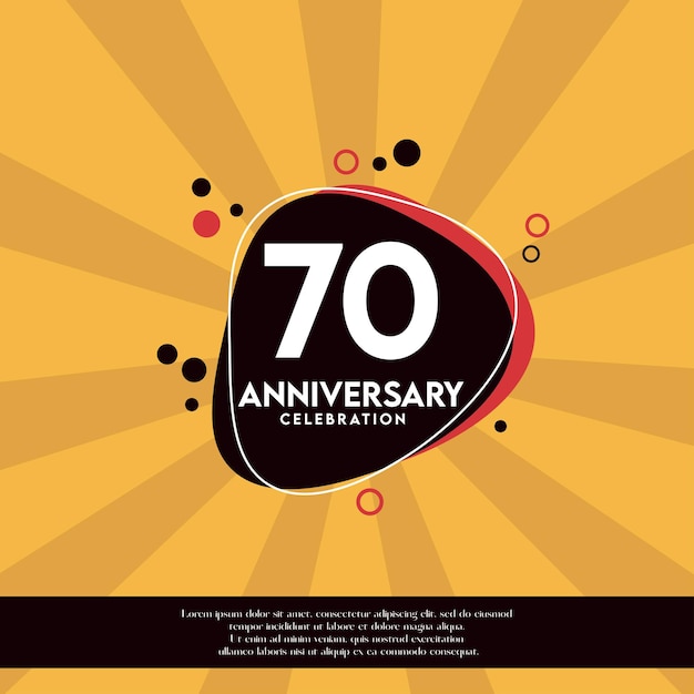 70th years anniversary design template abstract vector template illustration