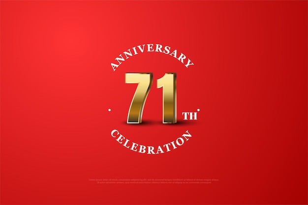 Вектор Празднование 71-й годовщины с приветствием вокруг числа