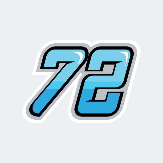 72 racenummers logo vector