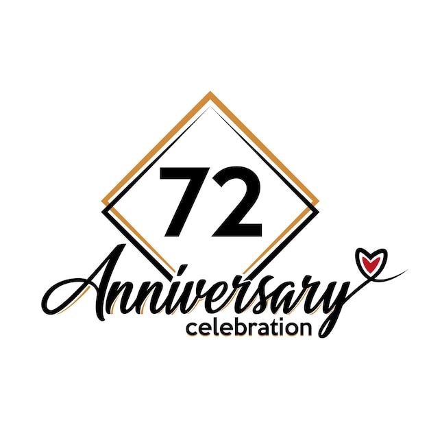 72 years anniversary celebration vector template design illustration