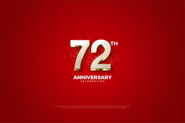 벡터 현실적인 흰색 숫자로 72주년 축하