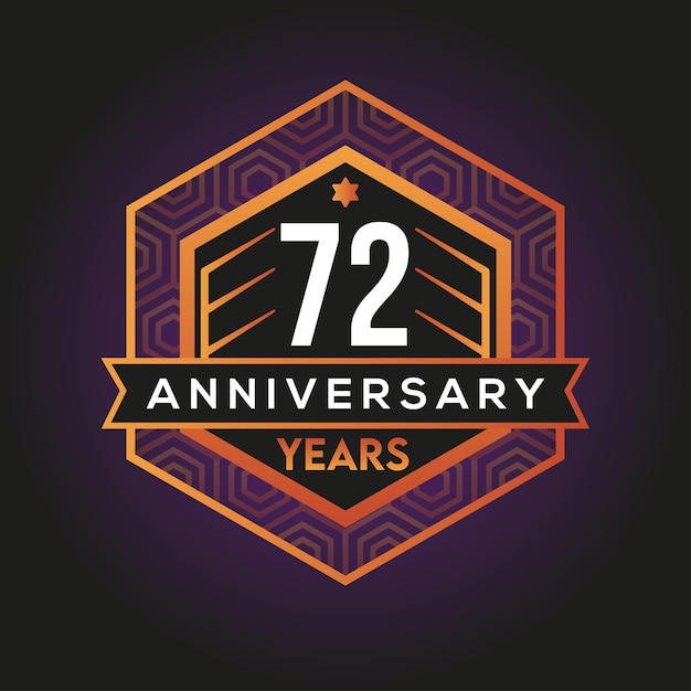 72nd year anniversary abstract logo design vector template