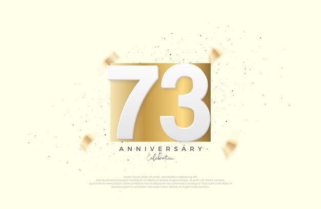 Vector 73rd anniversary celebration with numbers on elegant gold paper premium vector for poster banner celebration greeting