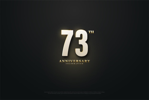 Vector 73rd anniversary with beautiful golden light effect background