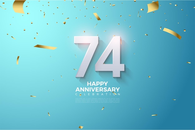 74-летие с красивым фоном.