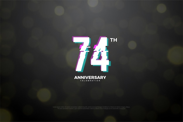 74th anniversary with digital numbers illustration