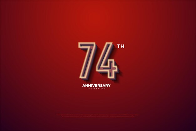 구멍 2d 숫자 일러스트와 함께 74주년