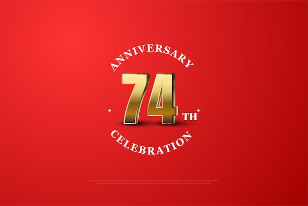 Vector 74th anniversary with standing celebration number illustration