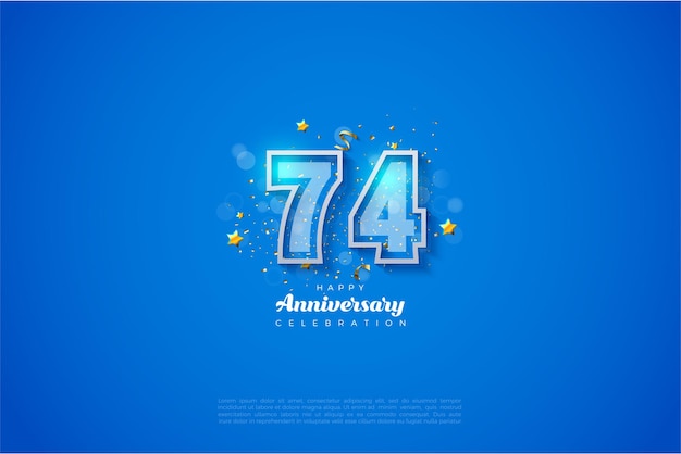 74th anniversary with transparent numbers.