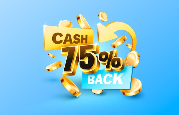 75 cashback-service financiële betalingslabel vector