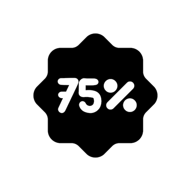 Vector 75 percent icon