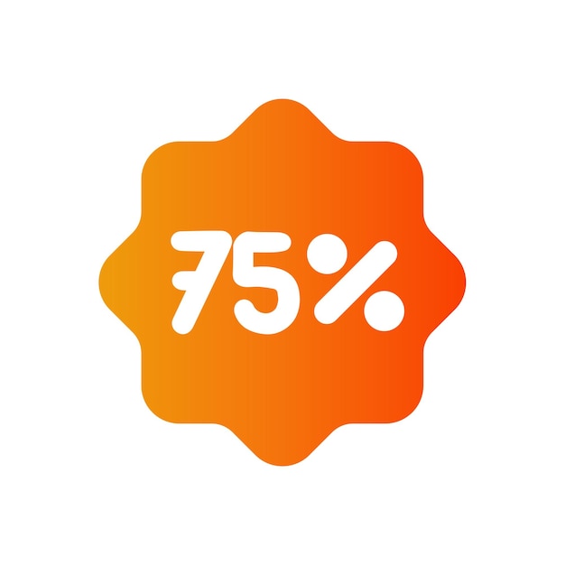 Vector 75 percent icon