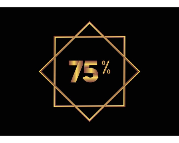 검은 배경 골드 벡터 이미지에 75%