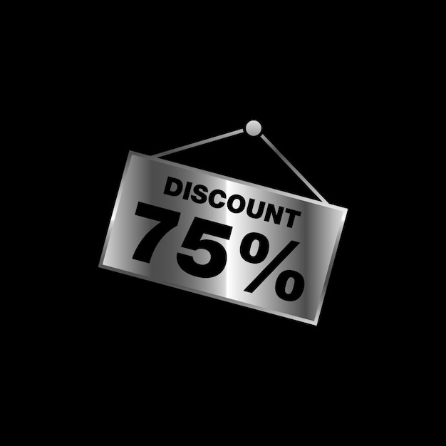 75% 실버 행잉 사인 할인 스토어 템플릿