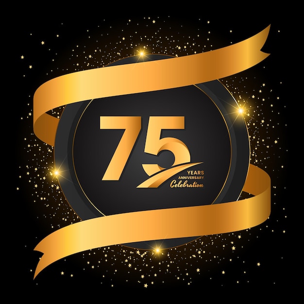 75 Year Anniversary Celebration Template Design